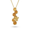 Honeycomb Bee Pendant Necklace, Gold Amber and Rainbow
