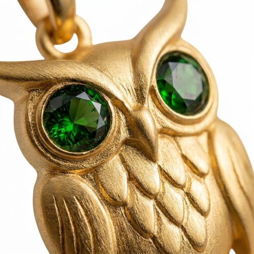 Emerald Guardian Owl Necklace