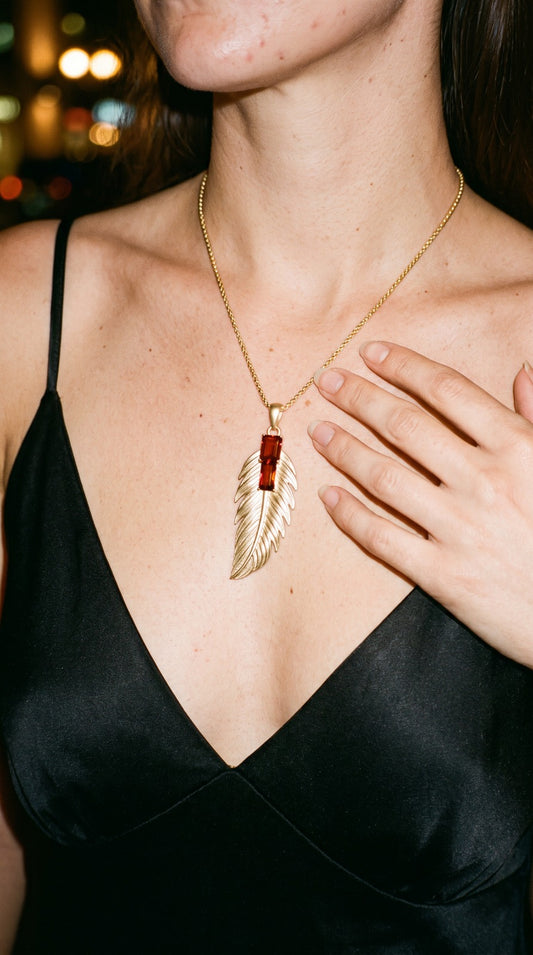 The Golden Feather Pendant