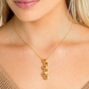 Honeycomb Bee Pendant Necklace, Gold Amber and Rainbow